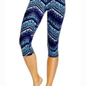 Alo airbrush leggings cropped yoga pants Seaport Blue Icelandic size L 💙